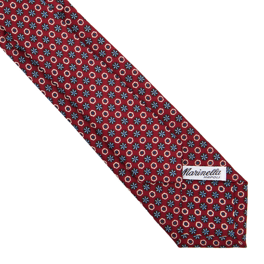 BURGUNDY SARTORIAL 7 CM PRINTED SILK TIE