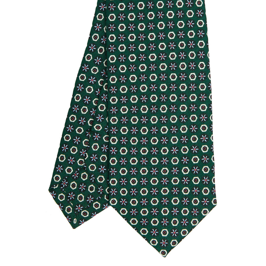 DARK GREEN SARTORIAL 7 CM PRINTED SILK TIE
