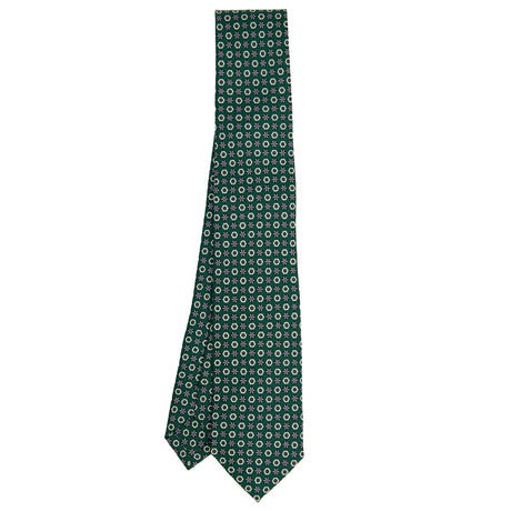DARK GREEN SARTORIAL 7 CM PRINTED SILK TIE