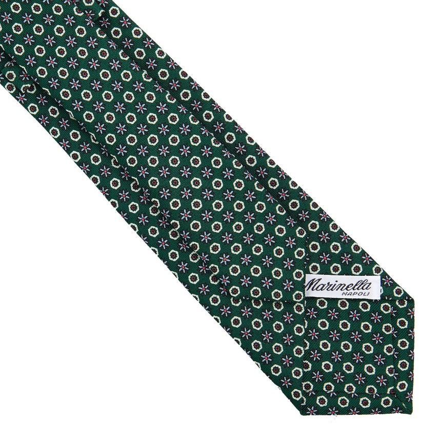 DARK GREEN SARTORIAL 7 CM PRINTED SILK TIE