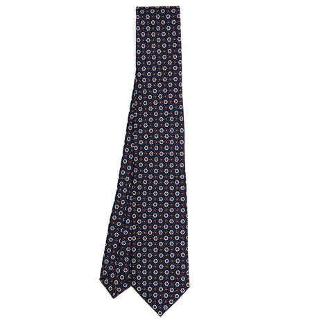 DARK BLUE SARTORIAL 7 CM PRINTED SILK TIE