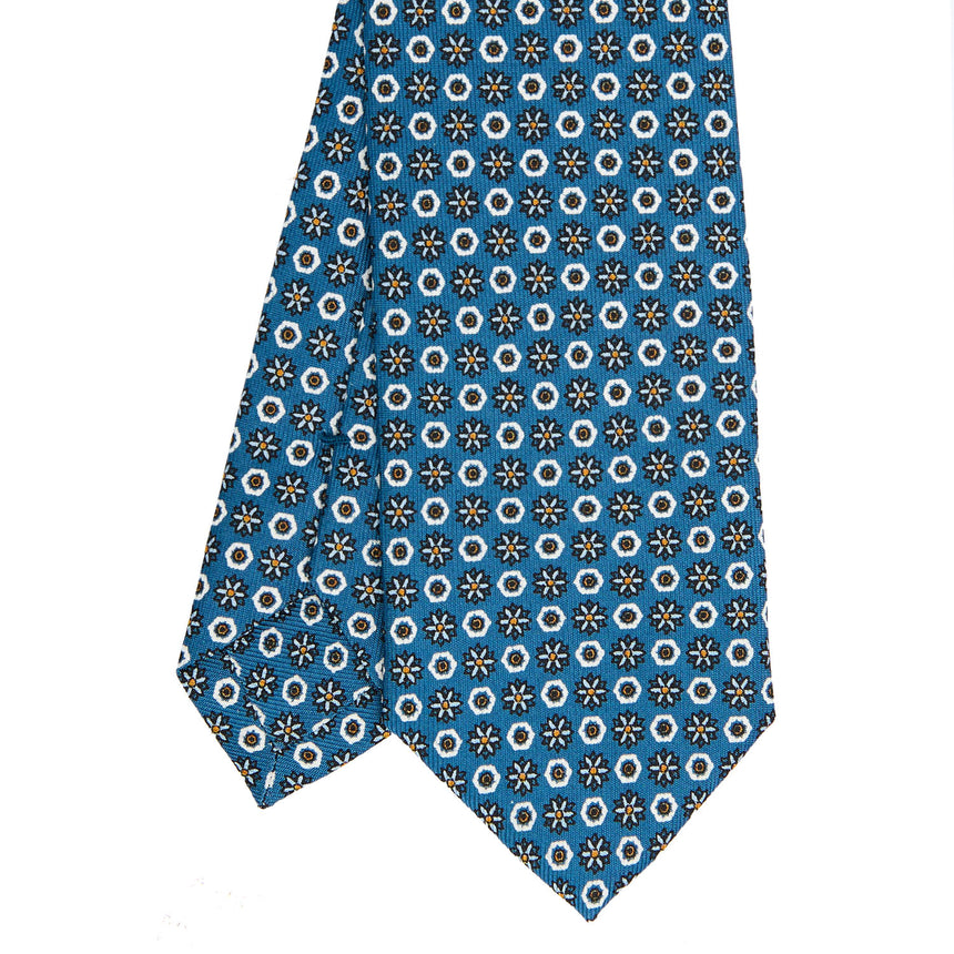 MID BLUE SARTORIAL 7 CM PRINTED SILK TIE