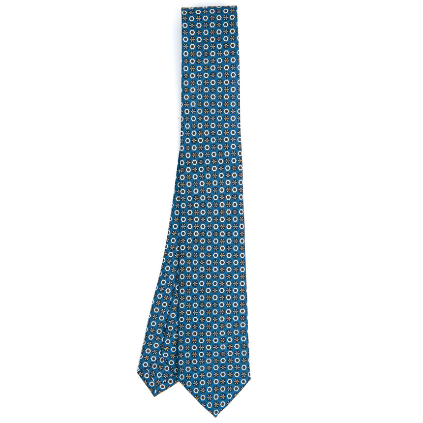 MID BLUE SARTORIAL 7 CM PRINTED SILK TIE