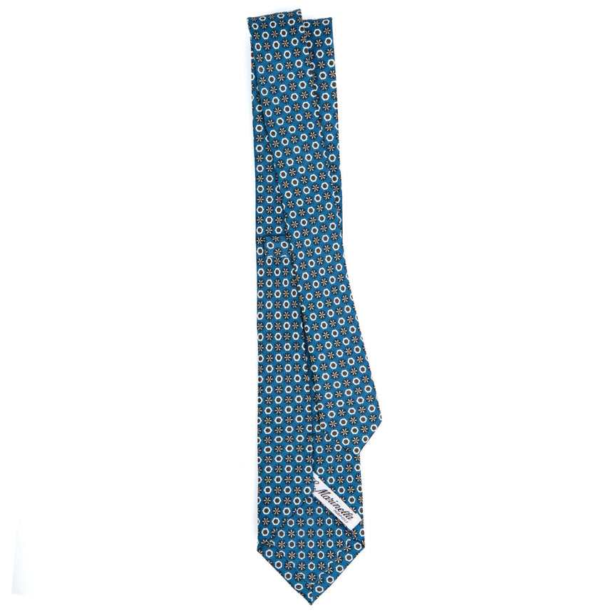 MID BLUE SARTORIAL 7 CM PRINTED SILK TIE