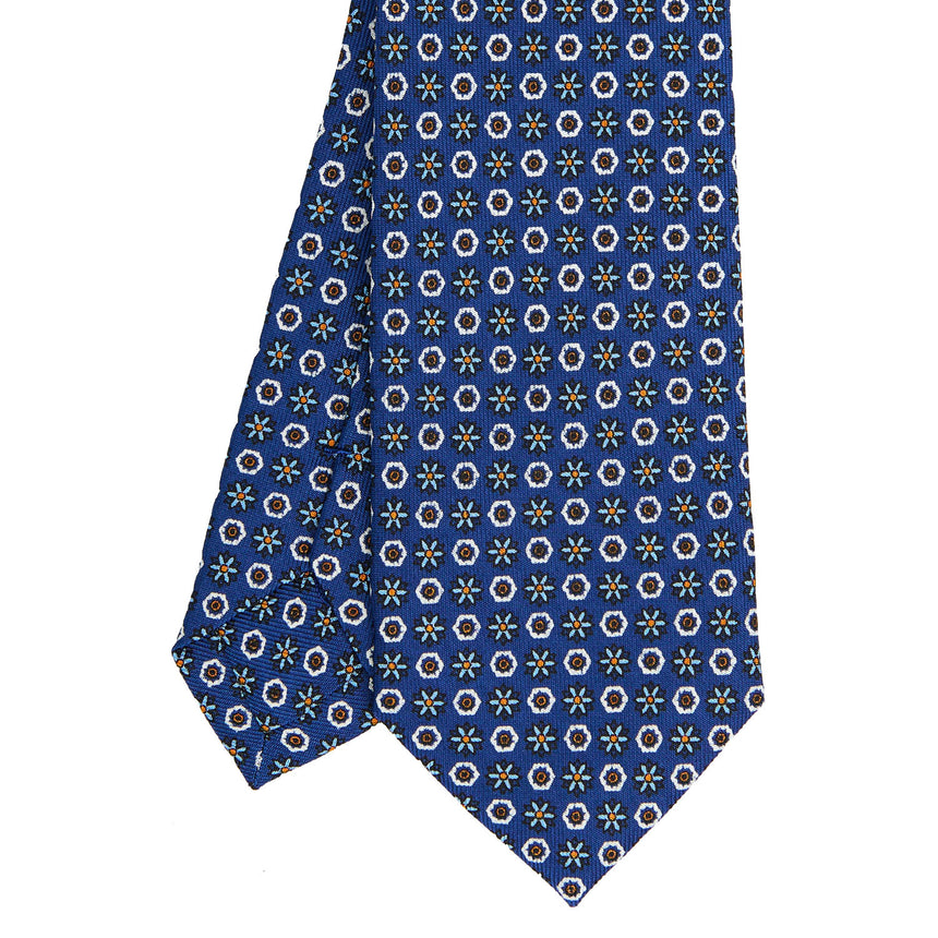 BLUE SARTORIAL 7 CM PRINTED SILK TIE
