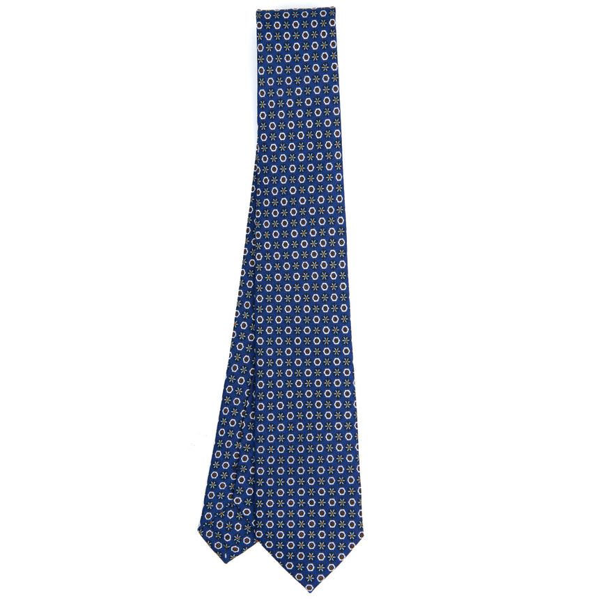 BLUE SARTORIAL 7 CM PRINTED SILK TIE