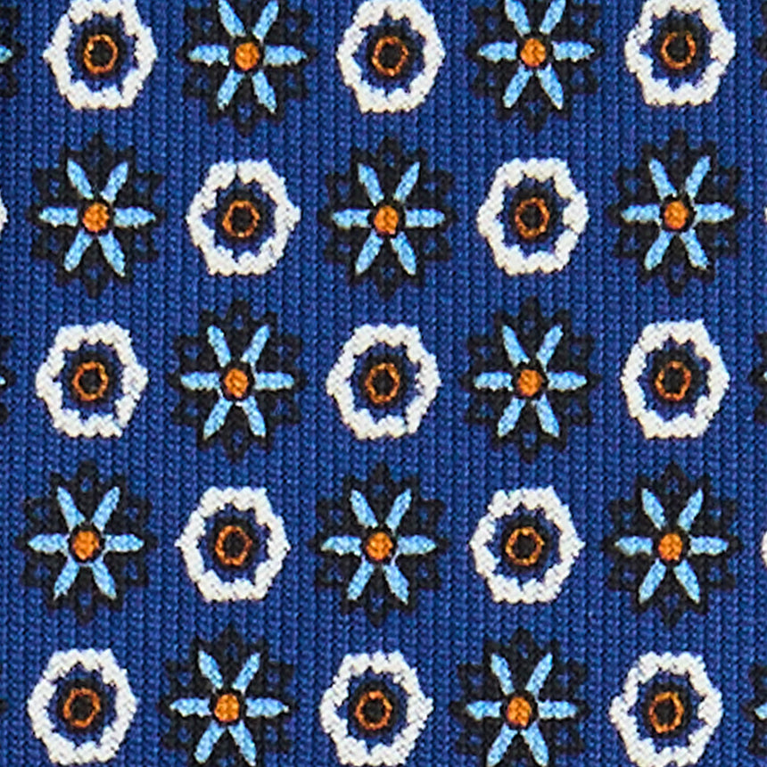 BLUE SARTORIAL 7 CM PRINTED SILK TIE