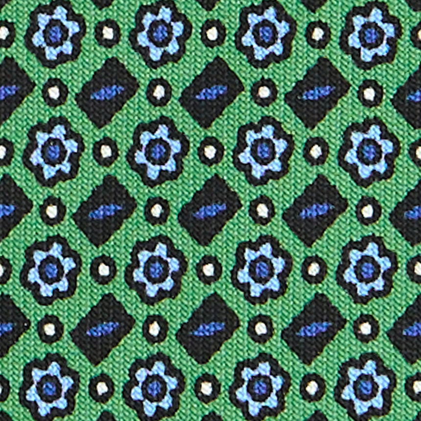 GREEN SARTORIAL 7 CM PRINTED SILK TIE