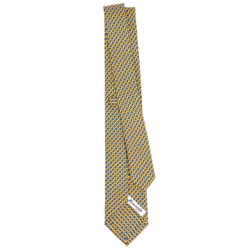 CRAVATTA SARTORIALE 7 CM IN SETA STAMPATA GIALLA