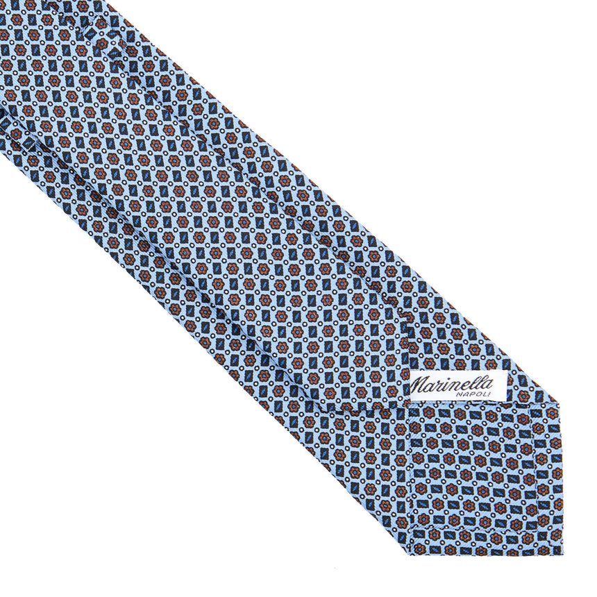 LIGHT BLUE SARTORIAL 7 CM PRINTED SILK TIE
