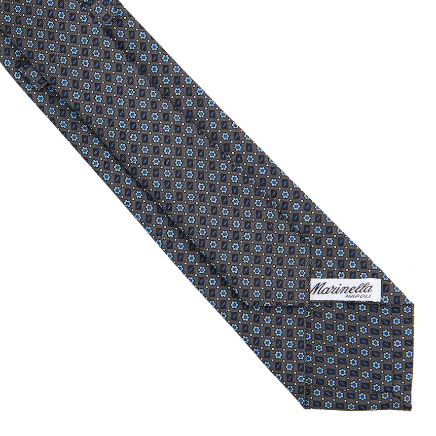 DARK GREY SARTORIAL 7 CM PRINTED SILK TIE