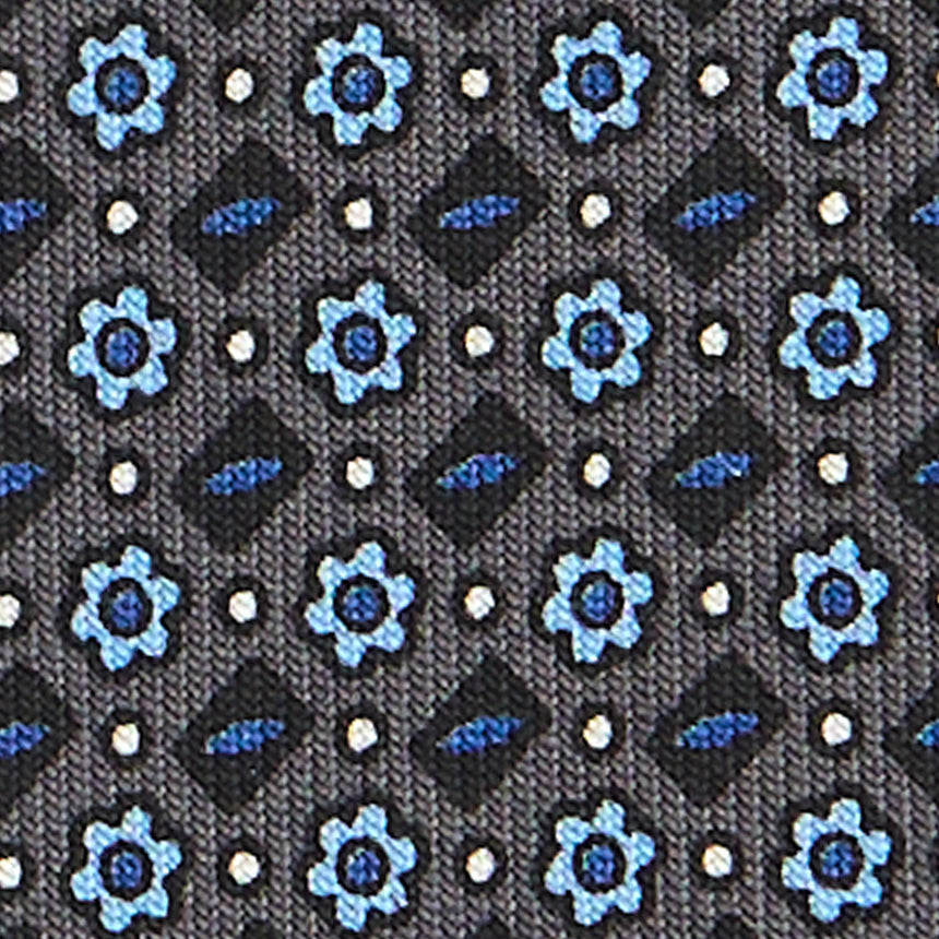 DARK GREY SARTORIAL 7 CM PRINTED SILK TIE