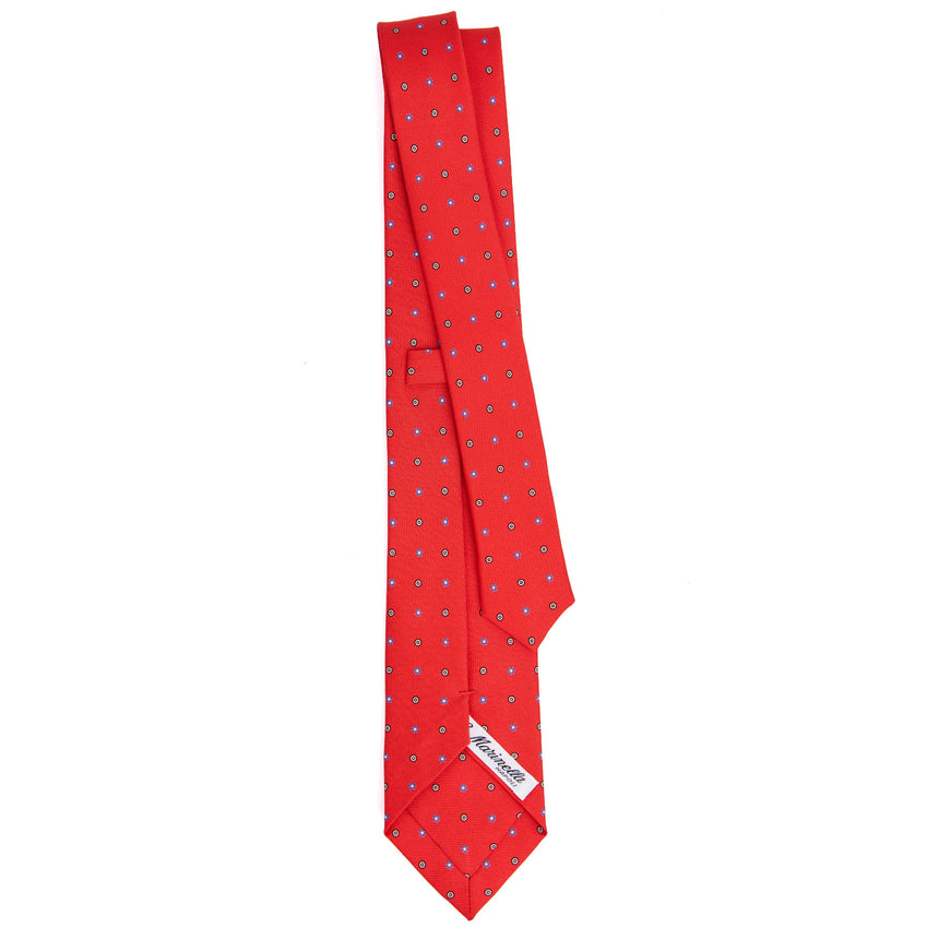 CRAVATTA SARTORIALE 7 CM IN SETA STAMPATA ROSSA