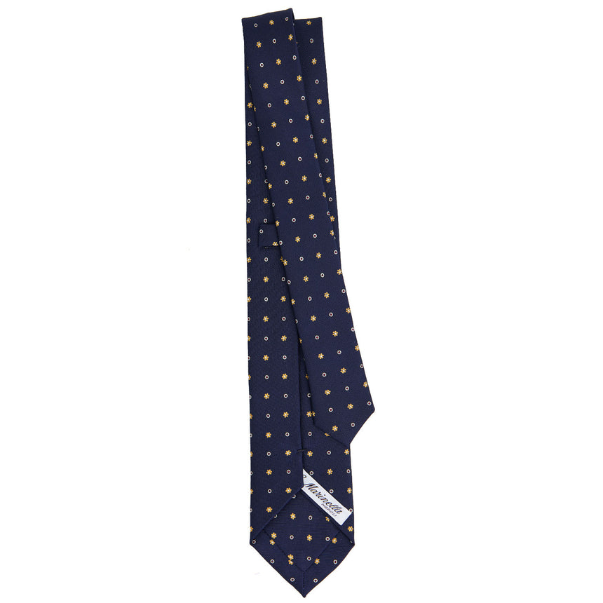 DARK BLUE SARTORIAL 7 CM PRINTED SILK TIE