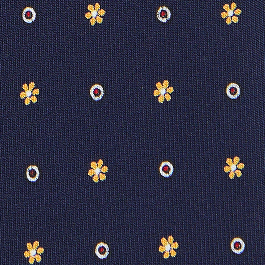 DARK BLUE SARTORIAL 7 CM PRINTED SILK TIE