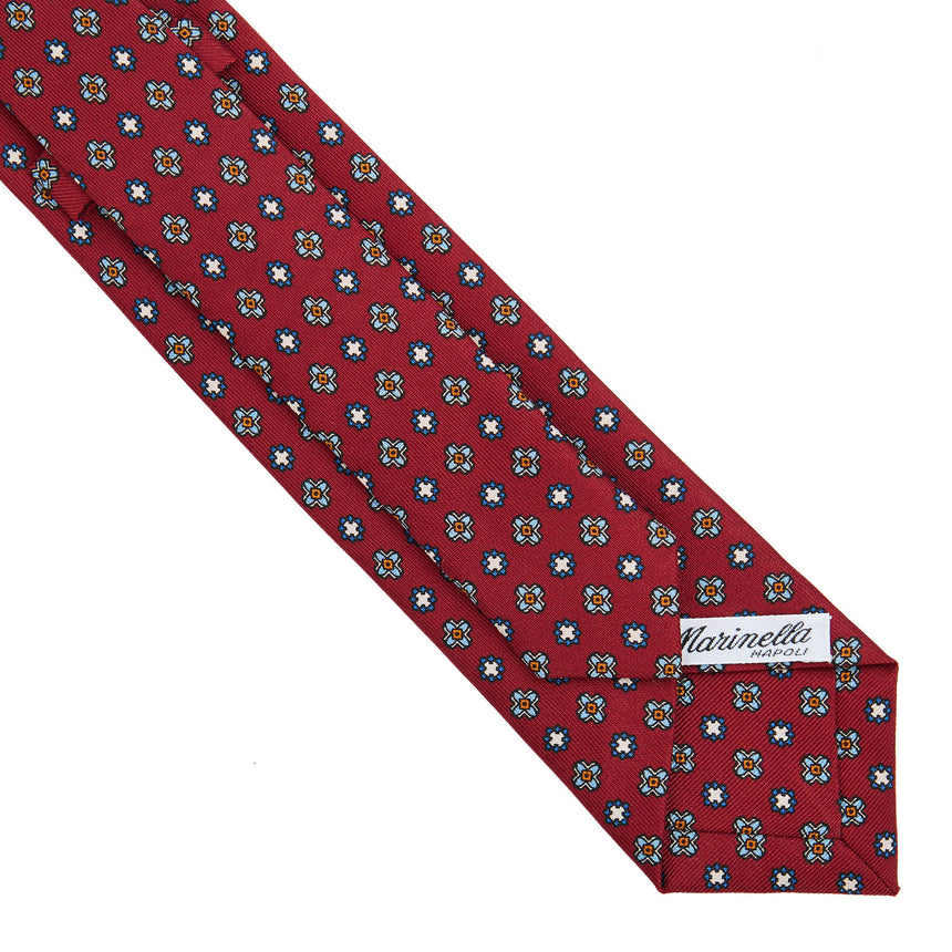 BURGUNDY SARTORIAL 7 CM PRINTED SILK TIE