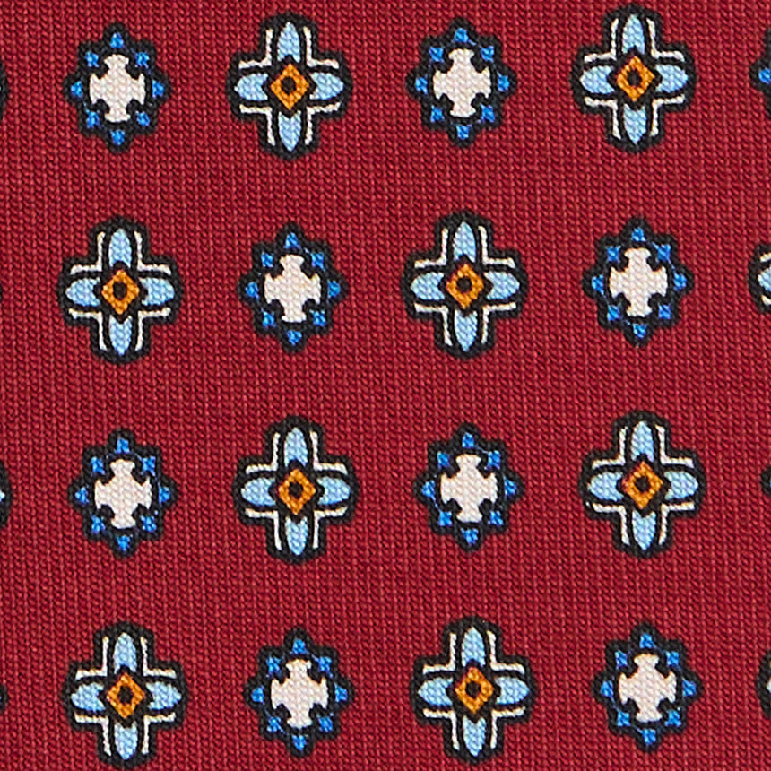 BURGUNDY SARTORIAL 7 CM PRINTED SILK TIE