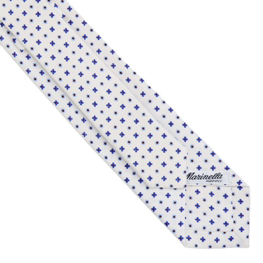 WHITE SARTORIAL 7 CM PRINTED SILK TIE