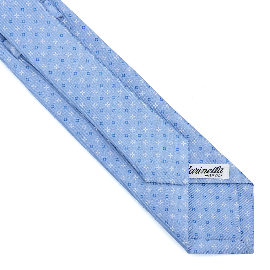 LIGHT BLUE SARTORIAL 7 CM PRINTED SILK TIE
