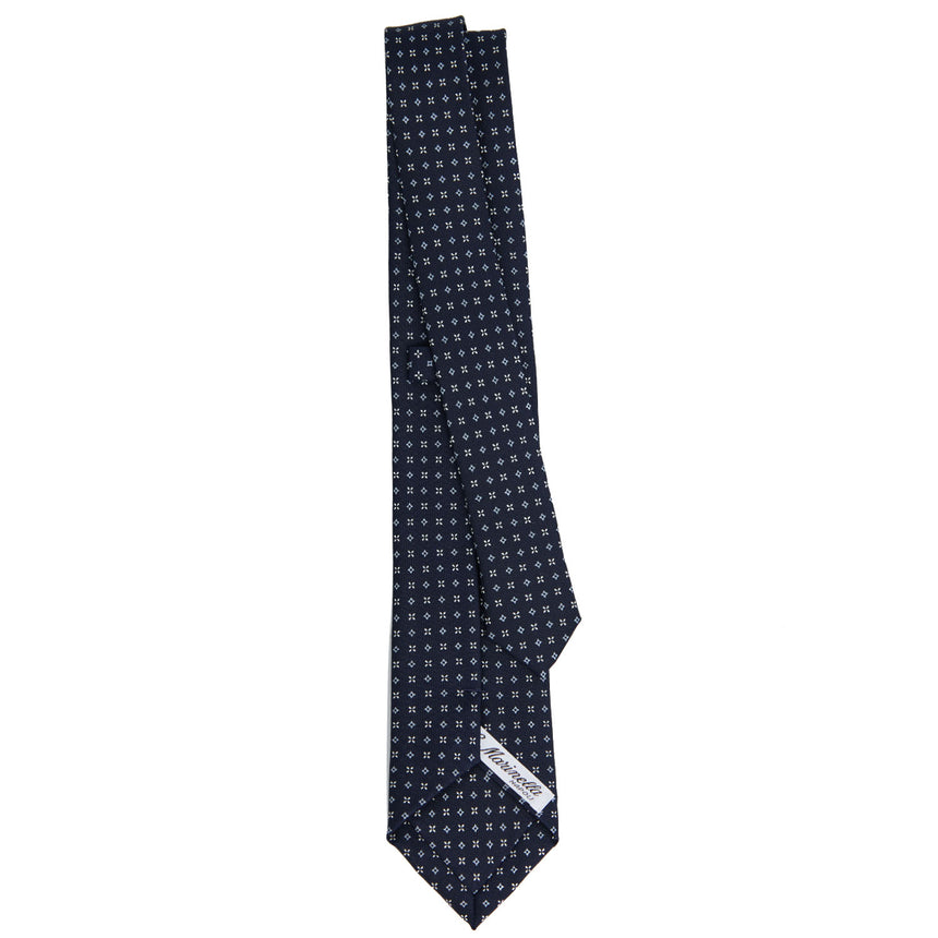 DARK BLUE SARTORIAL 7 CM PRINTED SILK TIE