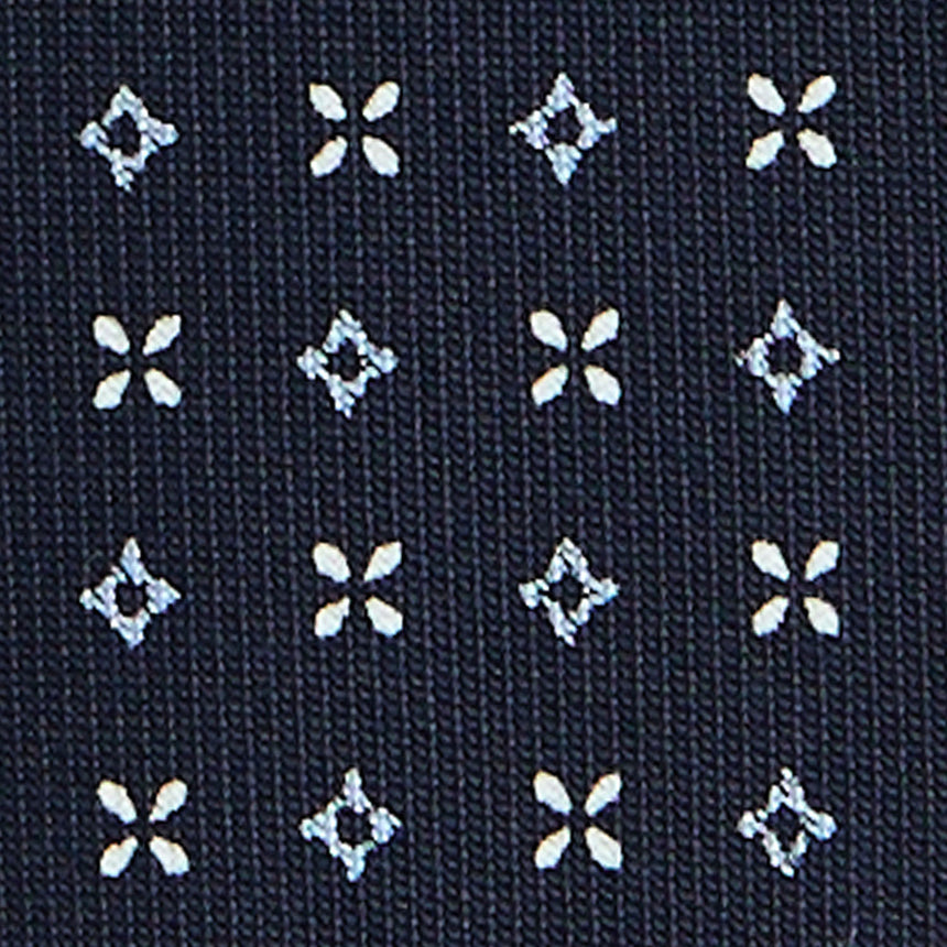 DARK BLUE SARTORIAL 7 CM PRINTED SILK TIE