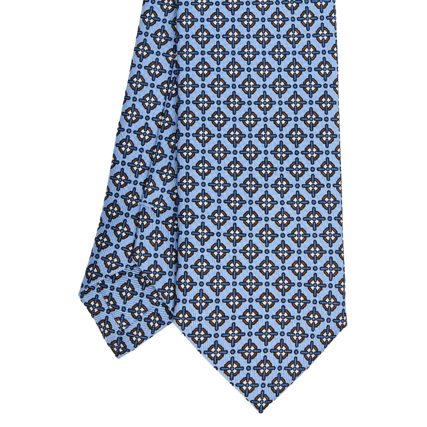 LIGHT BLUE SARTORIAL 7 CM PRINTED SILK TIE