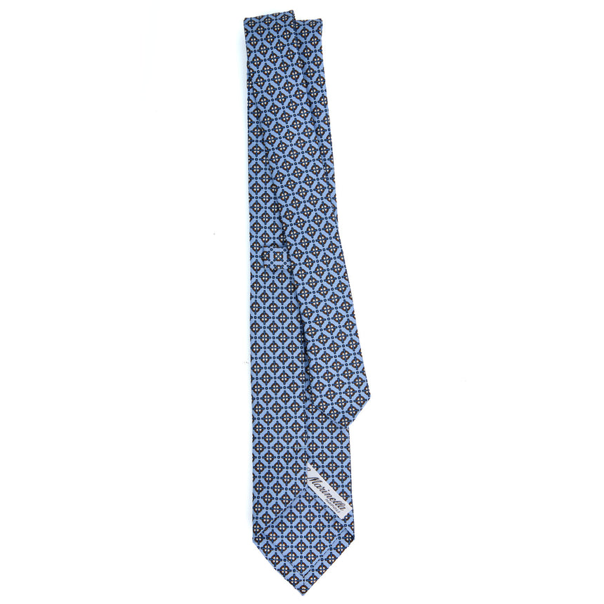 LIGHT BLUE SARTORIAL 7 CM PRINTED SILK TIE
