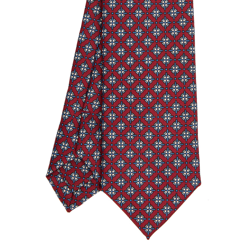BURGUNDY SARTORIAL 7 CM PRINTED SILK TIE