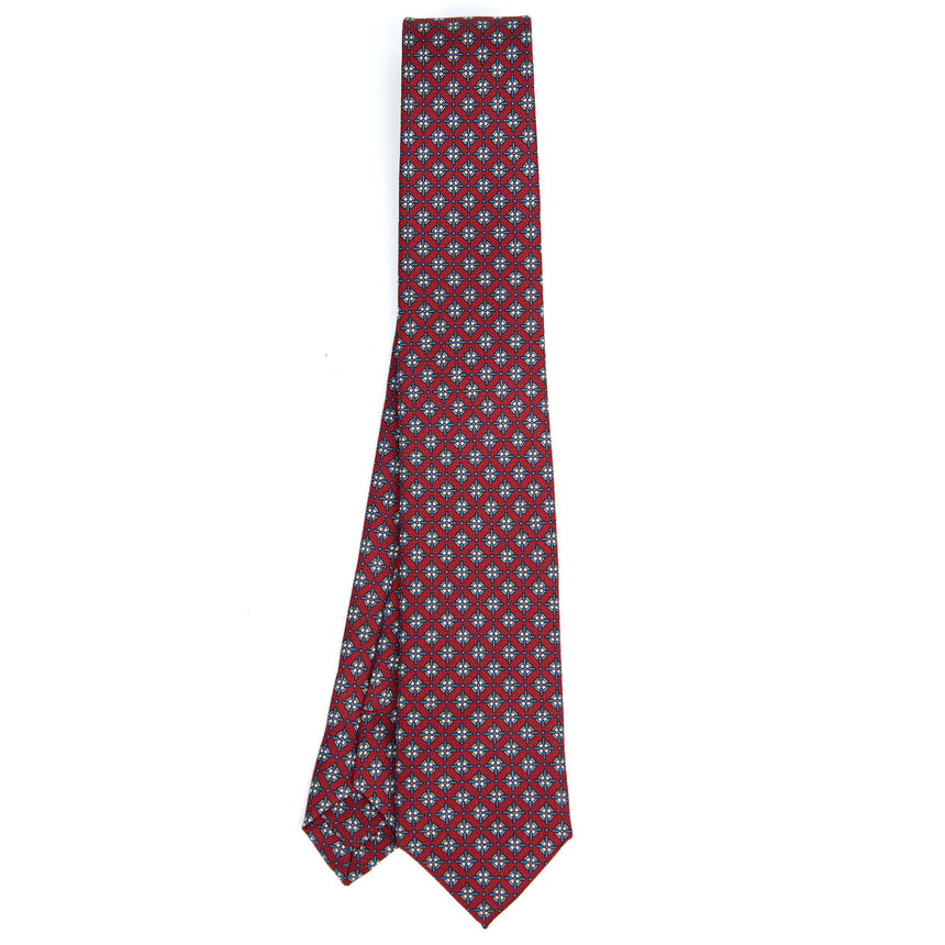 BURGUNDY SARTORIAL 7 CM PRINTED SILK TIE