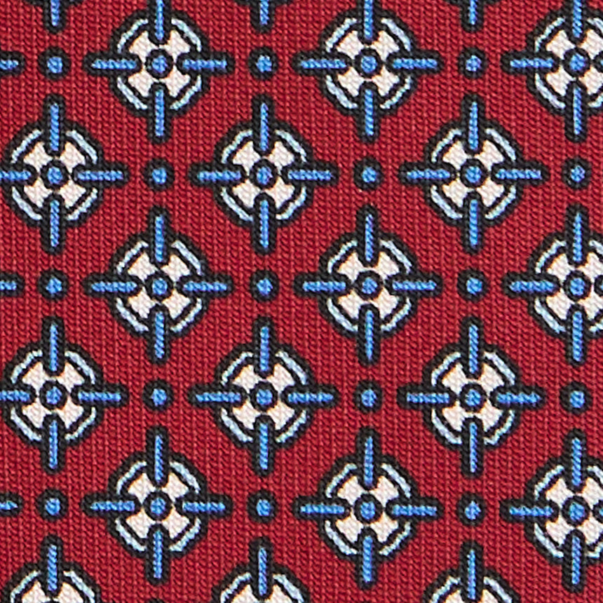 BURGUNDY SARTORIAL 7 CM PRINTED SILK TIE