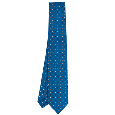 MID BLUE SARTORIAL 7 CM PRINTED SILK TIE