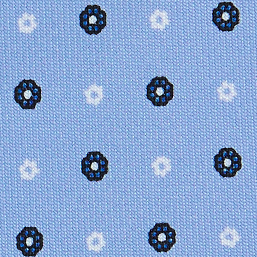 CRAVATTA SARTORIALE 7 CM IN SETA STAMPATA AZZURRA