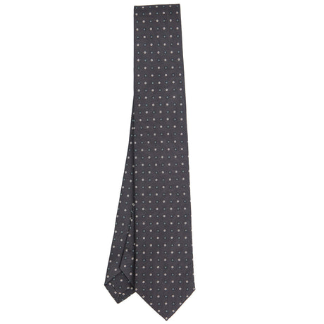 DARK GREY SARTORIAL 7 CM PRINTED SILK TIE