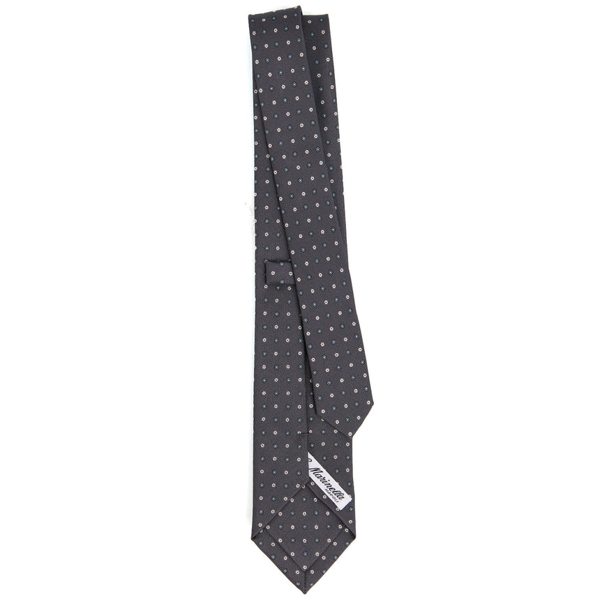 DARK GREY SARTORIAL 7 CM PRINTED SILK TIE