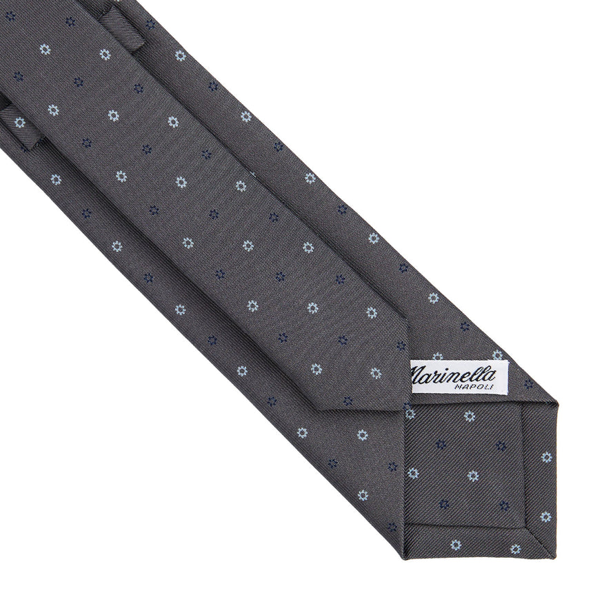 DARK GREY SARTORIAL 7 CM PRINTED SILK TIE