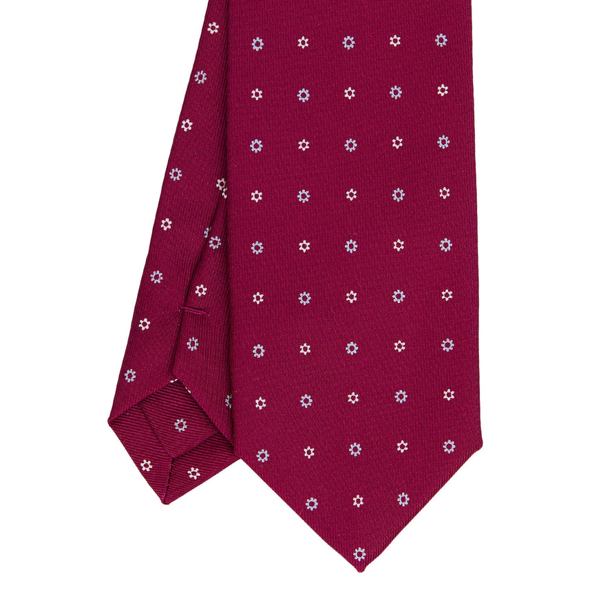 BURGUNDY SARTORIAL 7 CM PRINTED SILK TIE