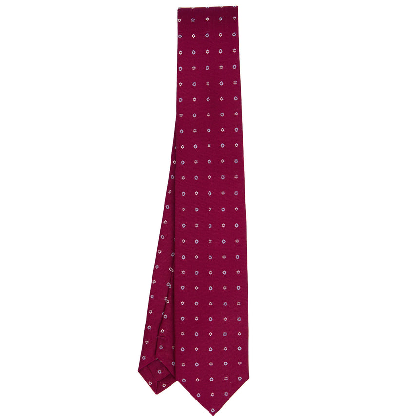 BURGUNDY SARTORIAL 7 CM PRINTED SILK TIE