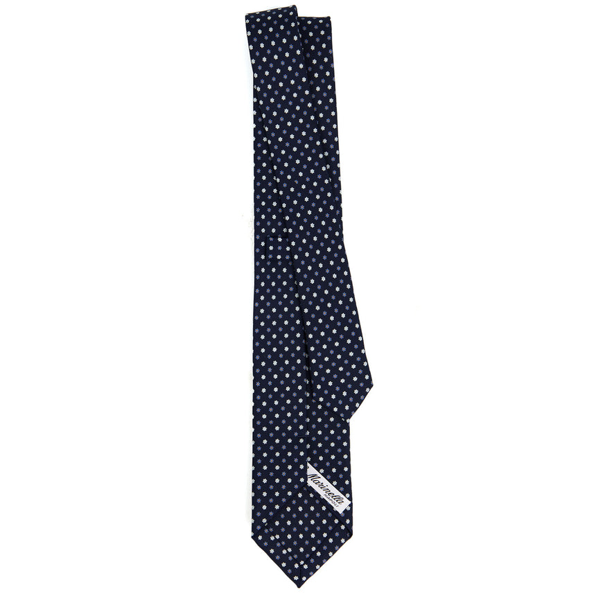 DARK BLUE SARTORIAL 7 CM PRINTED SILK TIE