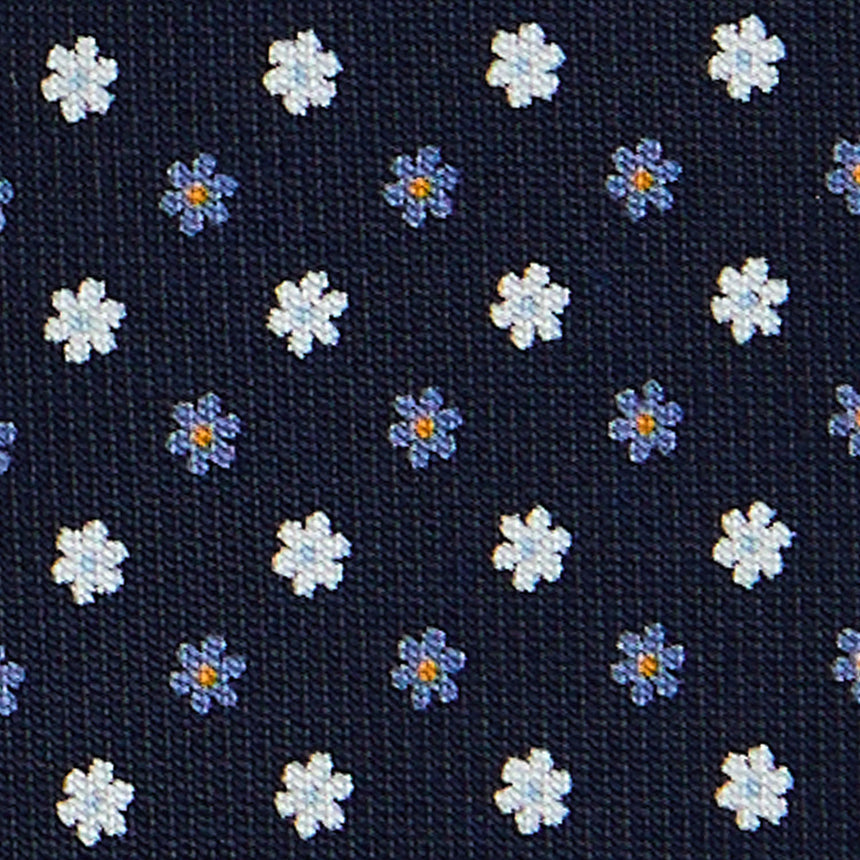 DARK BLUE SARTORIAL 7 CM PRINTED SILK TIE