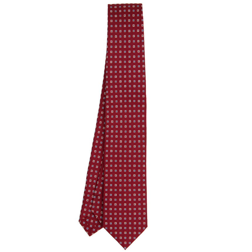 BURGUNDY SARTORIAL 7 CM PRINTED SILK TIE