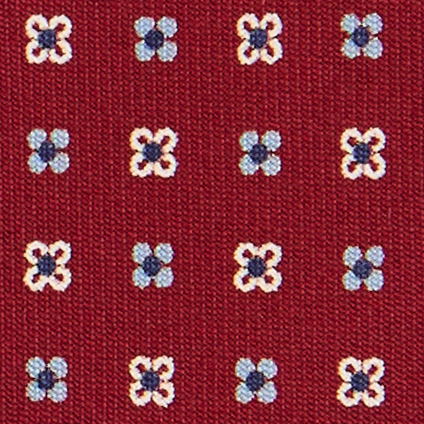 BURGUNDY SARTORIAL 7 CM PRINTED SILK TIE