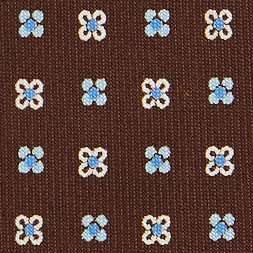 DARK BROWN SARTORIAL 7 CM PRINTED SILK TIE