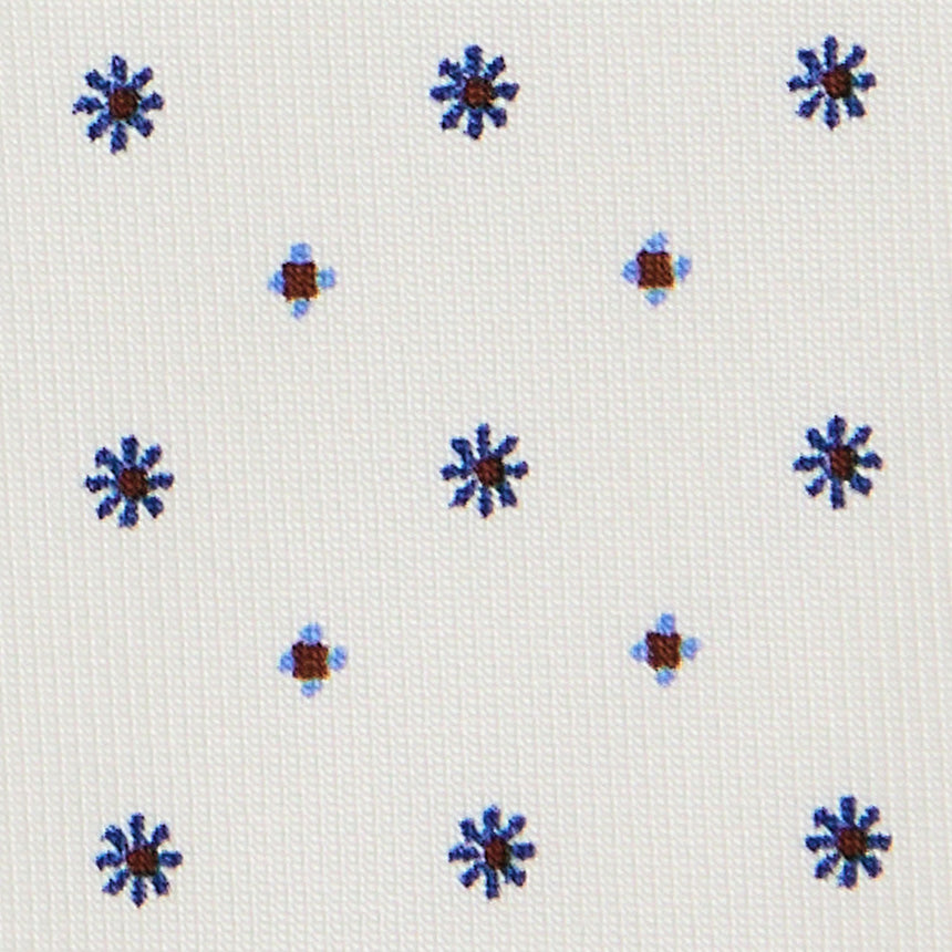 CRAVATTA SARTORIALE 7 CM IN SETA STAMPATA BIANCA