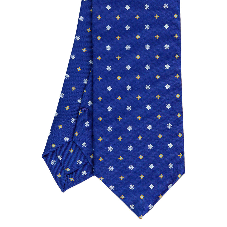 CRAVATTA SARTORIALE 7 CM IN SETA STAMPATA BLUETTE