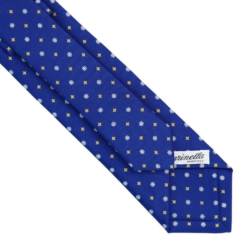 CRAVATTA SARTORIALE 7 CM IN SETA STAMPATA BLUETTE