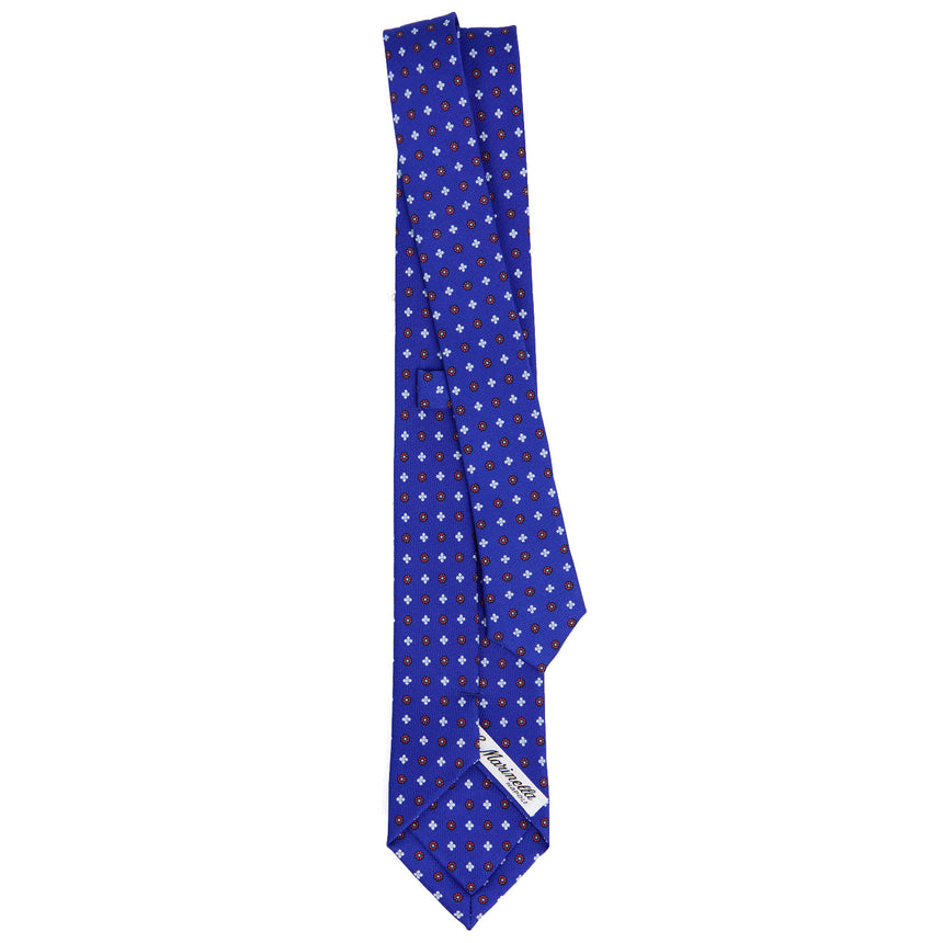CRAVATTA SARTORIALE 7 CM IN SETA STAMPATA BLUETTE