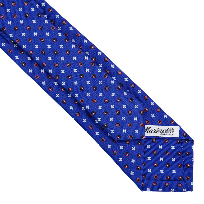 CRAVATTA SARTORIALE 7 CM IN SETA STAMPATA BLUETTE