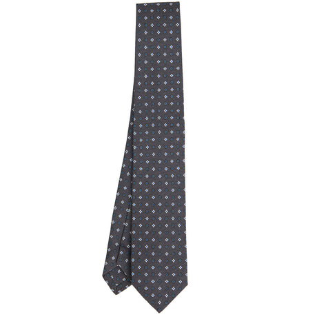 DARK GREY SARTORIAL 7 CM PRINTED SILK TIE