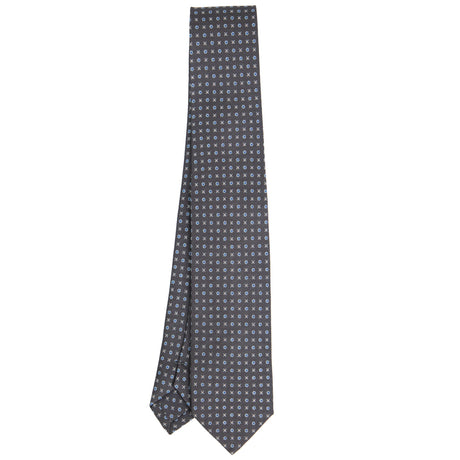 DARK GREY SARTORIAL 7 CM PRINTED SILK TIE