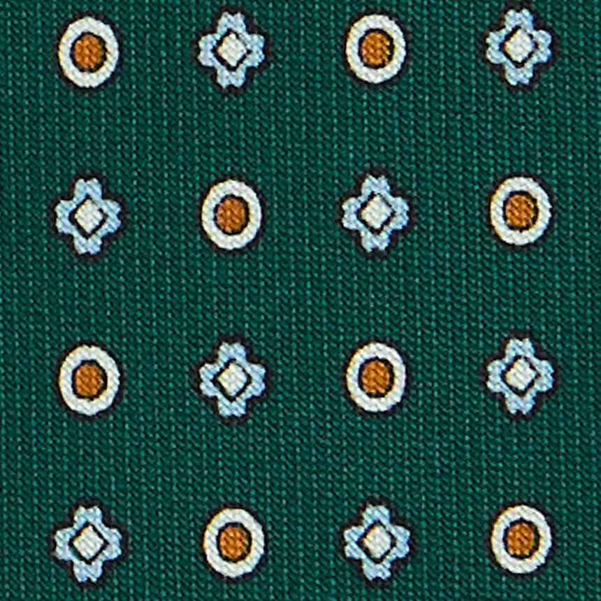 DARK GREEN SARTORIAL 7 CM PRINTED SILK TIE